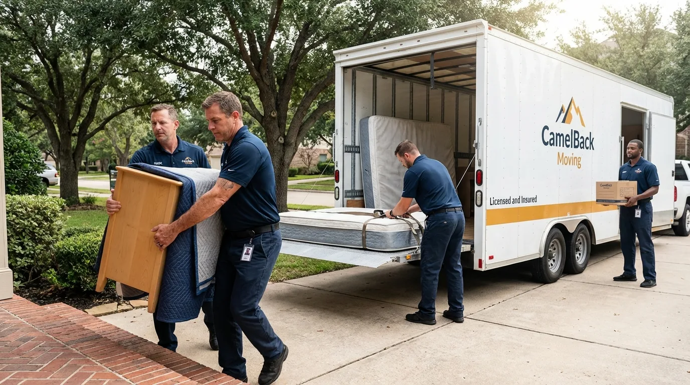 Crew loading residential truck for cross-state move from Bremen, GA
