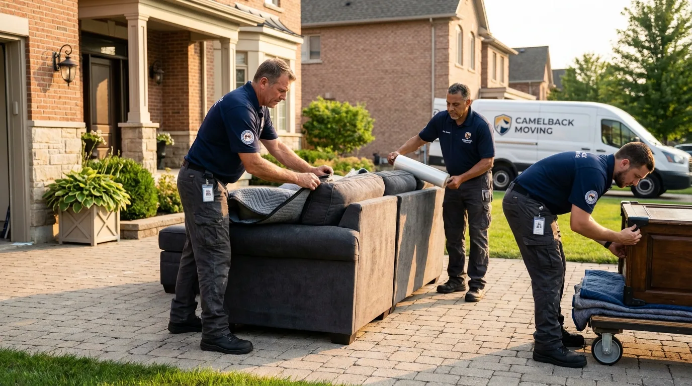 Large estate moving crew wrapping furniture in Bremen, GA